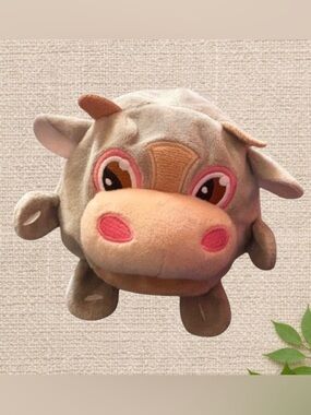 Cute Cow Plush Toy – Soft Brown & Pink Character Plushie
